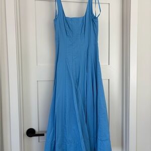 STAUD Sky Blue Maxi Dress with Spaghetti Straps